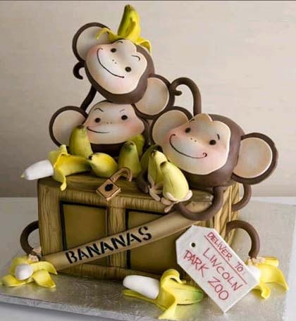 Monkey Birthday Cake on Monkey Cake By Cake Girls